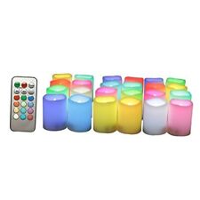 Realistic Color Changing Flameless Votive Candles Bright Battery 24-Pack