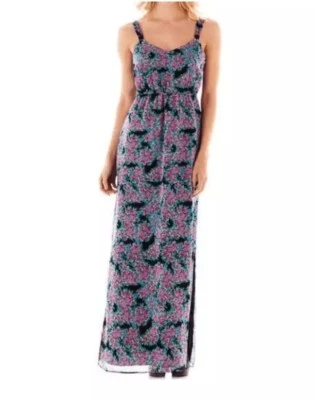 Maxi Vestido I Heart Ronson Calado Talla S Sin Mangas Cuello en V Cottagecore Foto 1 de 4