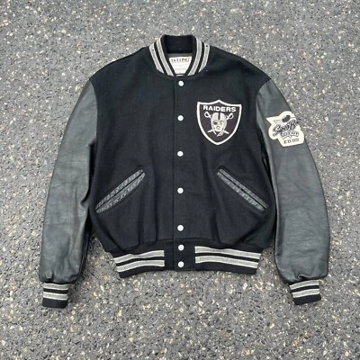 Vintage 90s Los Angeles LA Raiders NFL Super Bowl Champs DeLONG Varsity Jacket - Image 1 of 4