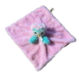 Bass Pro Shops rosa Eule Baby Lovey Sicherheitsdecke blau weiß Plüschtier Kuscheltier - Bild 1 von 4