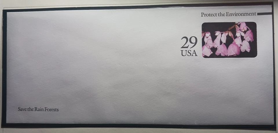 SCOTT U627 MINT ENVELOPE 29 CENT 1992 SAVE THE RAIN FORREST - Image 1 of 1