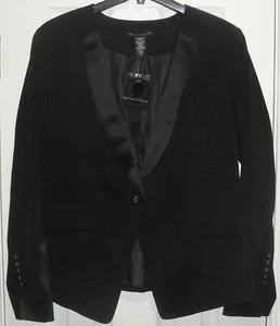 Apostrophe Women's Blazer one Button Pockets Black NWT Size 12 - Picture 1 of 6