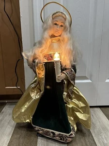 Vintage 1997 Holiday Creations 2' Engel "Noel" Samtkleid animiert mit Licht - Bild 1 von 12