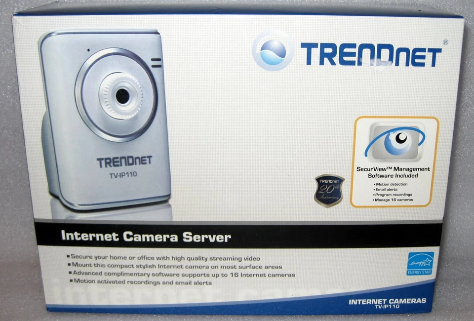 TRENDnet TV-IP110 /A Wireless Internet Camera Server 640x480 3x Digital Zoom NEW - Image 1 of 4