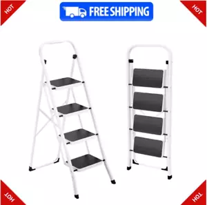 HBTower Step Ladder – Folding Stool with Anti-Slip Pedal, 330 lbs, White - Picture 1 of 7