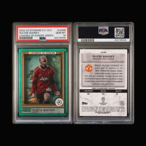 Wayne Rooney 2022-23 Topps Stadium Club UCC Legends of Europe Green /99 PSA 10 - Picture 1 of 1