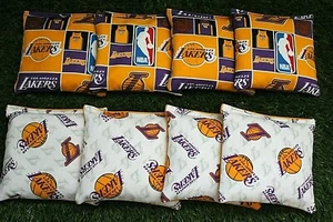 Cornhole Bean Bags Set of 8 ACA Regulation Bags NBA LA LAKERS - Picture 1 of 2