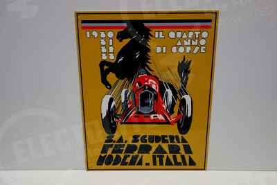FERRARI SCUDERIA Steel Enamel Die Cut ENAMEL Dealer sign 20" high X 16" wide - Image 1 of 3