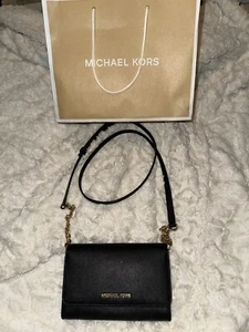 Michael Kors Jet Set schwarze Leder Umhängetasche - Bild 1 von 11
