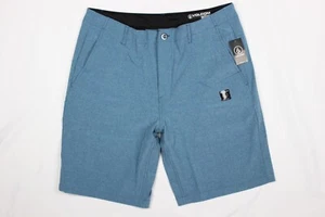Pantalones Cortos Híbridos Volcom Para Hombre Elásticos Desteñidos al Sol Azul Índigo 9.5" Entrepierna - Imagen 1 de 4