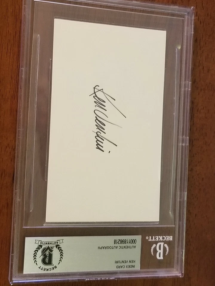 Ken Venturi Signed 3x5 Index Card Beckett Encapsulated Golf PGA US Open  - Image 1 of 1
