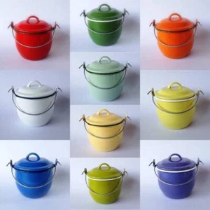 Vintage Thai Traditional Enamel Pot Rabbit Brand Small Stock Soup Food 12 cm - Picture 1 of 123