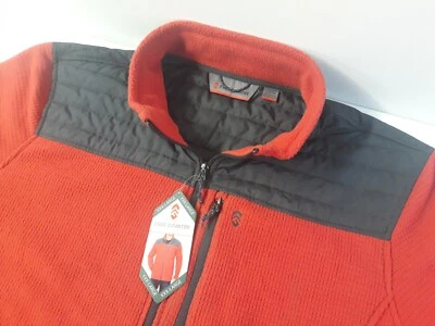 Chaqueta polar Free Country para hombre ladrillo fuego naranja cremallera completa rejilla talla 3XL Foto 1 de 4