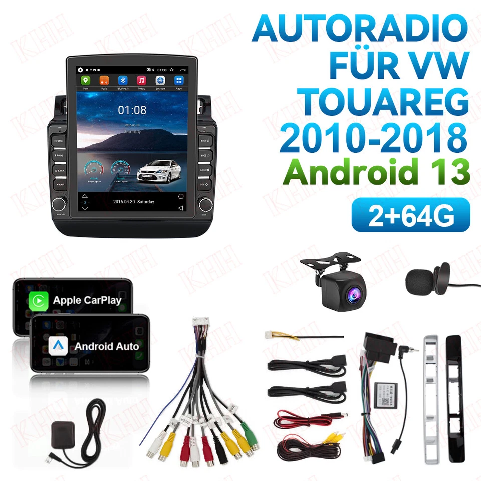 2+64GB Autoradio Für VW Touareg 2010-2018 Car Play Android 13 GPS Navi RDS DAB+ - Bild 1 von 4