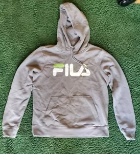 FILA Lucy Hoodie Womens (M) Cotton Fleece Linear Logo Sweatshirt Light Brown $55 - Picture 1 of 2