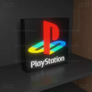 Playstation Retro Black Logo Led Lightbox Sign - Picture 1 of 4