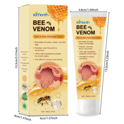 60g Bee Venom Wart & Day Removal Treatment Cream Skin Tag Remover Skin Care - Image 1 of 4