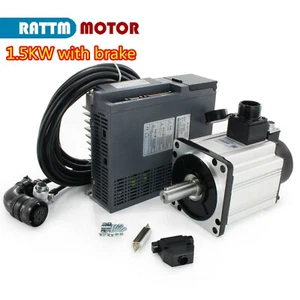 【DE】Kit de controlador de servomotor de CA de 1,5 kW 6 N.m 2500 rpm 220 V + cables codificadores con freno - Imagen 1 de 11