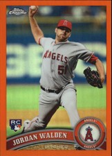 2011 Topps Chrome Orange Refractors Angels Baseball Card #183 Jordan Walden