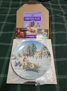 1992 Harley-Davidson Christmas Plate "A Surprise Visit" 2970 / 9500 with Box! - Picture 1 of 2