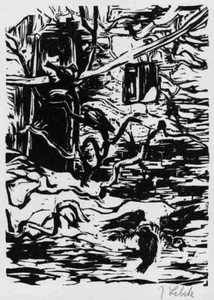 Johannes Lebek - WINTER- OriginaLHOLZschnitt signiert - Picture 1 of 1