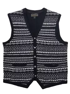 Jos. A. Bank Vest Men's XL Black Knit Wool Button Up - Picture 1 of 4
