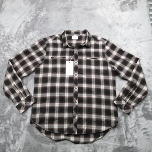 7 Diamonds Long Sleeve Shirt Mens XL Brown Plaid Jasper Chestnut Natural Flannel - Picture 1 of 16