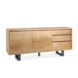 Oak Furnitureland Maine Solid Oak & Metal Extra Large Sideboard RRP £599.99 - Picture 1 of 15