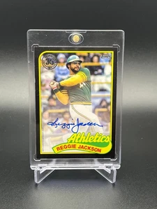 2024 Topps Update 1989 Topps Auto Black /199 Reggie Jackson A's #89BA-RJ - Picture 1 of 2