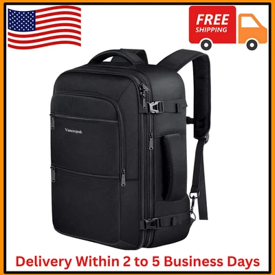 Vancropak 40L Travel Backpack Carry-On Expandable Weekender Bag Flight Approved - Image 1 of 4