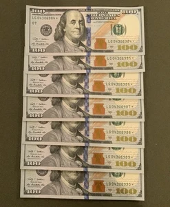 $100 Sequential Order STAR Notes (7 Count) Uncirculated Series 2009A - Picture 1 of 1