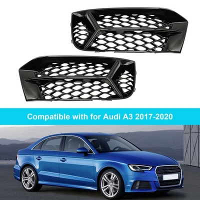 for Audi A3 Quattro 2017-2020 Front Bumper Fog Light Cover Grille Honeycomb Trim - Изображение 1 из 4