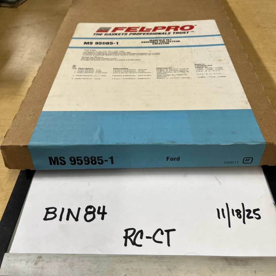 Juego de juntas de colector de admisión FEL-PRO MS95985-1 - 1996-1998 Ford Windstar 3,8 L V6 Foto 1 de 4