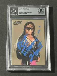 BRET HART 1994 ACTION PACKED GOLD WWF SIGNED AUTOGRAPHED CARD BAS AUTHENTIC - Picture 1 of 2