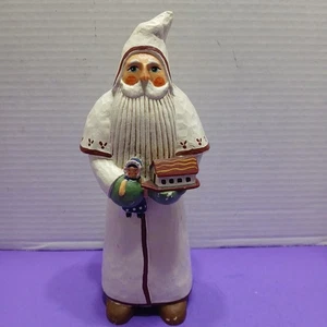 Randy Tate Santa Claus Holding Doll & Noah's Ark Christmas Holiday Figurine 9 " - Picture 1 of 11