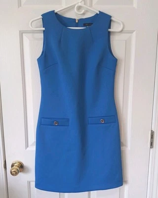 TOMMY HILFIGER Vestido Vaina Para Mujer Azul Poliéster Carrera Informal Oficina 4 Foto 1 de 4