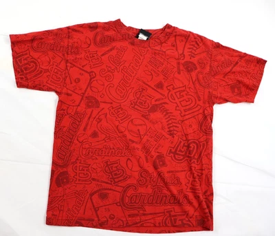 Camiseta de beisebol vintage Adidas Youth Boys XL Y2K estampa total St. Louis Cardinals - Imagem 1 de 4