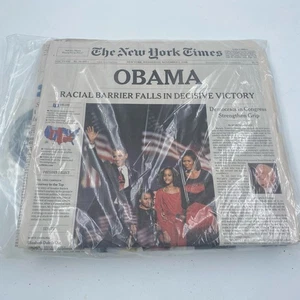 Periódico NY Times Presidente Barack Obama Elección e Inauguración Edición Tardía - Imagen 1 de 4