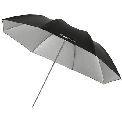 *BULK OF 4* 43" COLLAPSIBLE UMBRELLA SOFT SILVER - Image 1 of 2