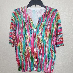 Cárdigan para mujer Joseph A con botones en estampado multicolor de campo de color, talla S - Imagen 1 de 8