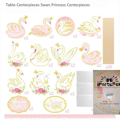 26 Комплект лебедь принцесса тематический вечеринки центральный элемент лебедь Soiree, день рождения, душ и т. д. - Изображение 1 из 4