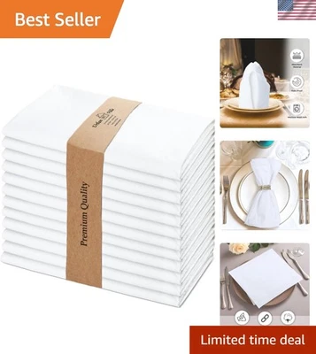 White Cloth Napkins Set of 12 | Absorbent & Machine Washable, 20x20 - Image 1 of 4