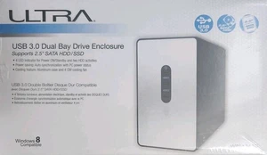 ULTRA 2.5'' USB 3.0 Dual Bay External HDD SSD Enclosure NEW in 📦  - Picture 1 of 3