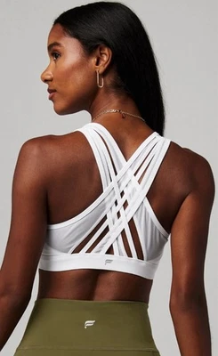 Fabletics Women's Faye High-Impact Stretch Sports Bra White XL Strappy - Image 1 of 4