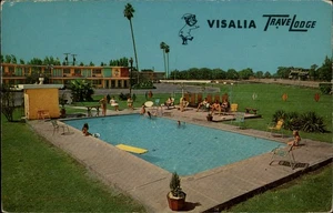 Visalia, CA TraveLodge Travel Lodge 1969 Tulare County Kalifornien Postkarte - Bild 1 von 2