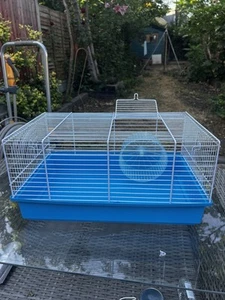 Blue Ferplast Rodent Cage With Wheel 17.5inch X11inch (8.5inch Tall) - Picture 1 of 4