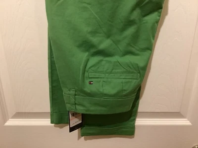 Tommy Hilfiger Pantalones TH Flex Chino Hampton Puños Pierna Recta Mujeres Verde 2~NUEVO CON ETIQUETAS Foto 1 de 4