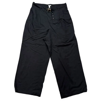 Bar III Women Pants 1X Black Wide Leg High Rise Belt Career Office Business Work - Image 1 of 4