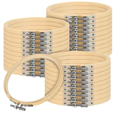 30PCS 5 Inch Embroidery Hoops, Bamboo Cross Stitch Rings, Round Embroidery Ci... - Image 1 of 4