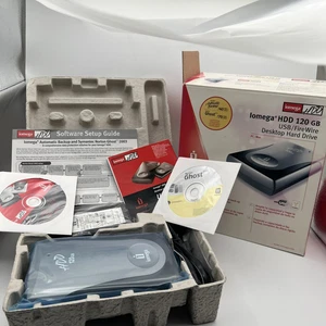 Iomega HDD 120GB Hi Speed USB/Firewire Desktop Hard Drive New Open Box PC/MAC - Picture 1 of 14